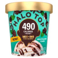 Halo Top Mint Chocolate Cookie Light Ice Cream, 1 pint