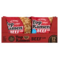 Nissin Top Ramen The Original Beef Flavor Ramen Noodle Soup, 3 oz, 12 count, 36 Ounce