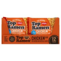 Nissin The Original Top Ramen Chicken Flavor Ramen Noodle Soup, 3 oz, 12 count, 2.25 Pound