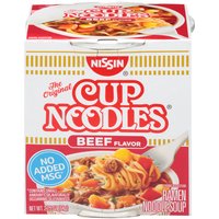 Nissin Cup Noodles The Original Beef Flavor Ramen Noodle Soup, 2.25 oz