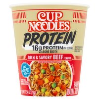 Cup Noodles Protein Rich & Savory Beef Flavor Ramen Noodle Soup, 2.54 oz