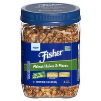 Fisher Walnut Halves & Pieces, 6 count, 22 oz