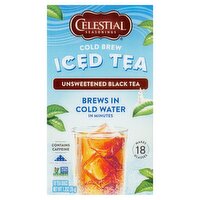 Celestial Seasonings Unsweetened Black Tea Cold Brew Iced Tea Bags, 18 count, 1.2 oz