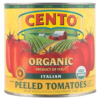 Cento Organic Italian Whole Peeled Tomatoes in Juice with Basil Leaf, 90 oz