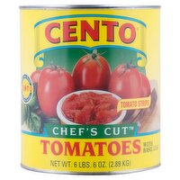 Cento Chef's Cut Tomatoes in Light Puree with Basil Leaf, 6 lb 6 oz