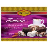 Bellino Traditional Torrone Italian Nougat with Almonds, 18 count, 7.62 oz