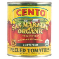 Cento San Marzano Organic Certified Whole Peeled Tomatoes with Basil Leaf, 28 oz, 28 Ounce