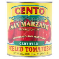 Cento San Marzano Certified Whole Peeled Tomatoes with Basil Leaf, 28 oz, 28 Ounce