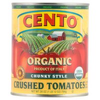 Cento Organic Chunky Style Crushed Tomatoes in Puree with Basil Leaf, 28 oz, 28 Ounce