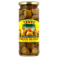 Cento Spanish Stuffed Queen Olives with Minced Pimiento, 10 oz, 10 Ounce