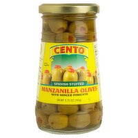 CENTO Spanish Stuffed Manzanilla Olives with Minced Pimiento, 5.75 oz, 5.75 Ounce