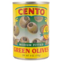 Cento Medium Pitted Green Olives, 6 oz, 6 Ounce