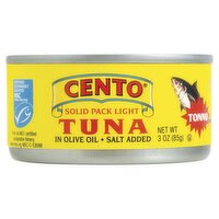 CENTO Solid Pack Light Tuna in Olive Oil, 3 oz, 3 Ounce