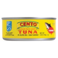 CENTO Solid Pack Light Tuna in Olive Oil, 5 oz, 5 Ounce