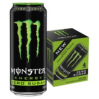 Monster Energy Zero Sugar Energy Drink, 16 fl oz, 4 count