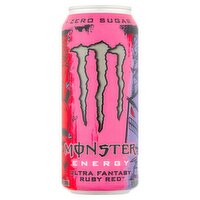 Monster Energy Zero Sugar Ultra Fantasy Ruby Red Energy Drink, 16 fl oz