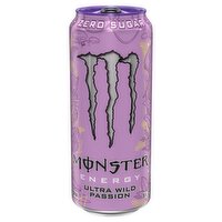 Monster Energy Zero Sugar Ultra Wild Passion Energy Drink, 16 fl oz
