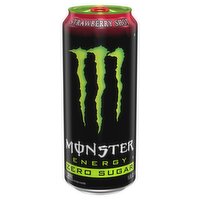 Monster Energy Zero Sugar Strawberry Shot Energy Drink, 16 fl oz