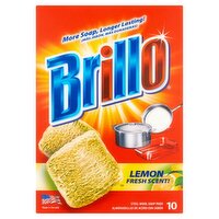 Brillo Lemon Fresh Scent! Steel Wool Soap Pads, 10 count