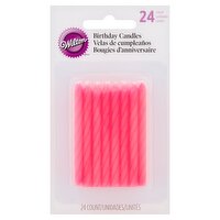 Wilton Pink Birthday Candles, 24 count