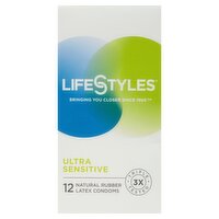 LifeStyles Ultra Sensitive Natural Rubber Latex Condoms, 12 count