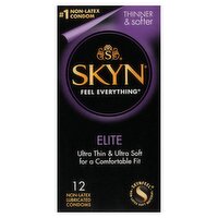 Skyn Elite Non-Latex Lubricated Condoms, 12 count