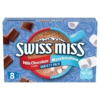 Swiss Miss Milk Chocolate Flavor and Marshmallow Hot Cocoa Mix Variety Pack, 1.38 oz, 8 count