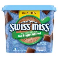 Swiss Miss Milk Chocolate Flavor No Sugar Added Hot Cocoa Mix, 13 oz