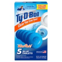 Ty-D-Bol Blue Tablets Value Pack, 1.4 oz, 5 count, 7 Ounce