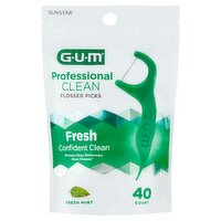 Sunstar GUM Fresh Mint Professional Clean Flosser Picks, 40 count