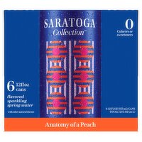 Saratoga Collection Anatomy of a Peach Flavored Sparkling Spring Water, 12 fl oz, 6 count