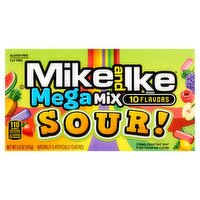 Mike and Ike Mega Mix 10 Flavors Sour! Assorted Candy, 5.0 oz