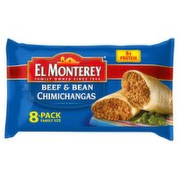 El Monterey Beef & Bean Chimichangas Family Size, 8 count, 30.4 oz