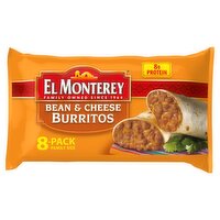 El Monterey Bean & Cheese Burritos Family Size, 8 count, 32 oz