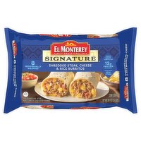 El Monterey Signature Shredded Steak, Cheese & Rice Burritos, 8 count, 38.4 oz