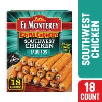 El Monterey Extra Crunchy Southwest Chicken Taquitos, 18 count, 20.7 oz