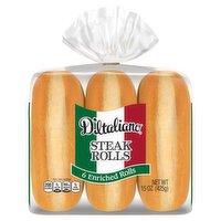 D'Italiano Steak Enriched Rolls, 6 count, 15 oz