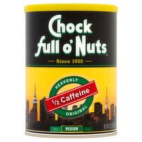 Chock full o'Nuts Medium 1/2 Caffeine Ground Coffee, 10.3 oz, 10.3 Ounce