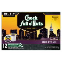 Chock full o'Nuts Upper West Side Dark Roast Arabica Coffee K-Cup Pods, 12 count, 3.59 oz