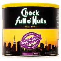 Chock full o'Nuts Dark French Roast Ground Coffee, 26 oz, 26 Ounce