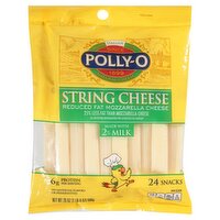 Polly-O Reduced Fat Mozzarella String Cheese, 24 count, 20 oz, 20 Ounce