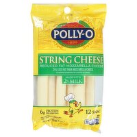 Polly-O Reduced Fat Mozzarella Natural String Cheese, 12 count, 10 oz