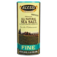 Alessi Premium Fine All Natural Sea Salt, 24 oz, 24 Ounce