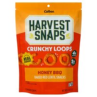 Calbee Harvest Snaps Crunchy Loops Honey BBQ Baked Red Lentil Snacks Flavored Crisps, 2.5 oz, 2.5 Ounce