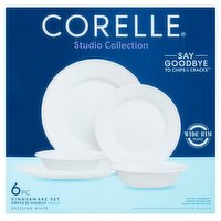 Corelle Studio Collection Dazzling White Dinnerware Set, 6 count