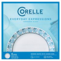 Corelle Everyday Expressions Tempered Glass Dinner Plates, 4 count