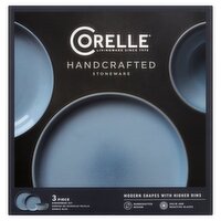 Corelle Nordic Blue Handcrafted Stoneware Dinnerware Set, 3 count