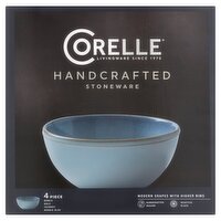 Corelle Handcrafted Stoneware Nordic Blue Bowls, 4 count