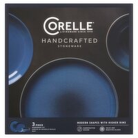 Corelle Handcrafted Stoneware Navy Dinnerware Set, 3 count