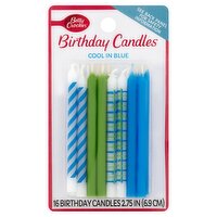 Betty Crocker Cool in Blue Birthday Candles, 16 count, 16 Each